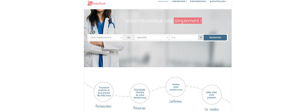 Page d'accueil du site pour que votre patient vous retrouve