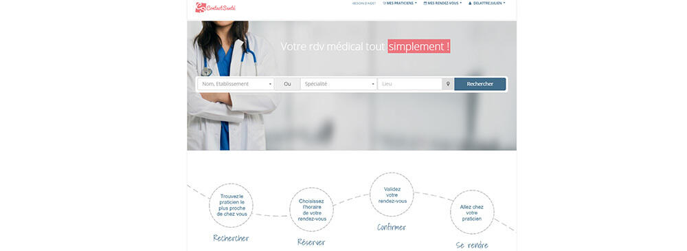 Page d'accueil du site pour que votre patient vous retrouve Page d'accueil du site pour que votre patient vous retrouve